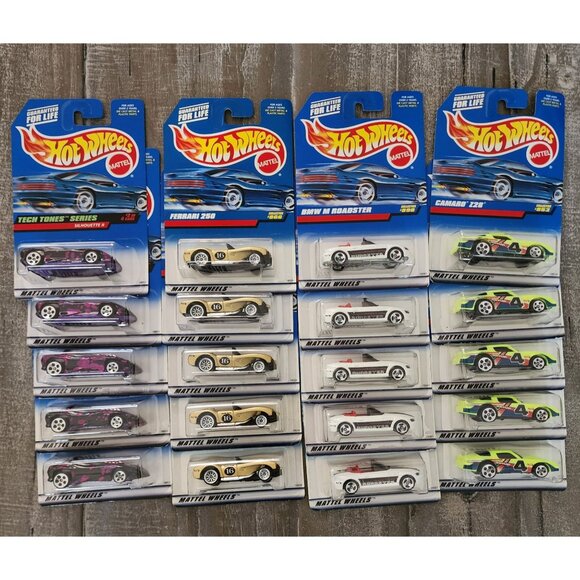Hot Wheels Die-Cast Cars Collector Lot Of 20 Camaro 28 BMW Roadster Ferrari 250 - Picture 1 of 13